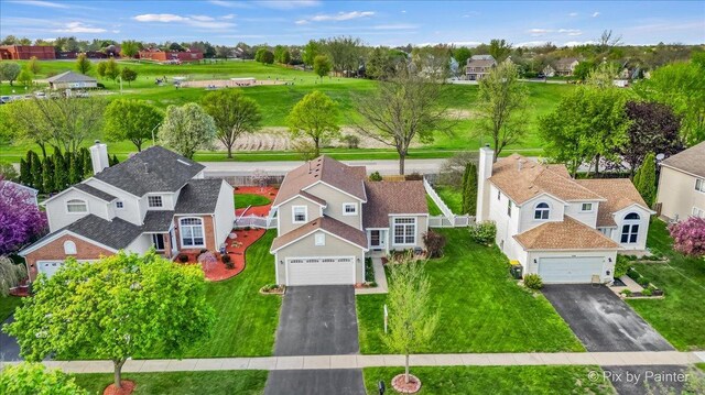 aerial view of residential area