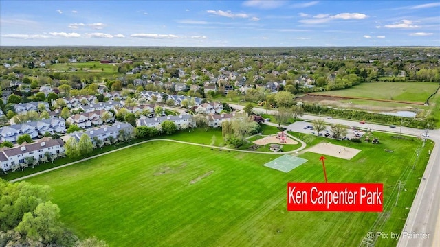aerial view of residential area