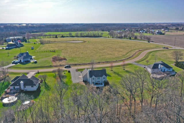 aerial view of property and surrounding area featuring rural landscape