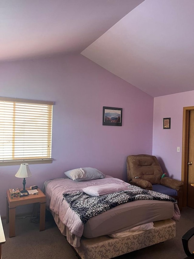 570 Timber Dr, Harvard, IL 60033 - carpeted bedroom featuring lofted ceiling