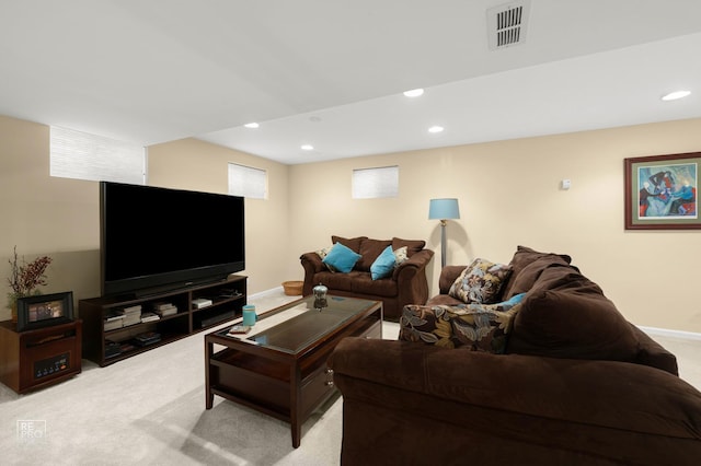 2708 Chittenden Ct, Naperville, IL 60564 - living room featuring light colored carpet, recessed lighting, and baseboards