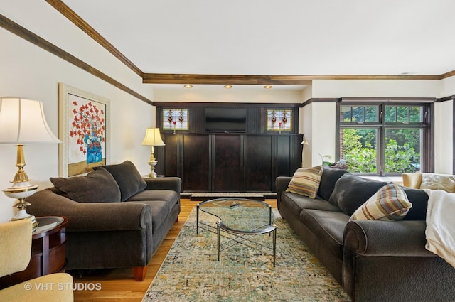 2950 W Wilson Ave, Chicago, IL 60625 - living room with wood finished floors and crown molding