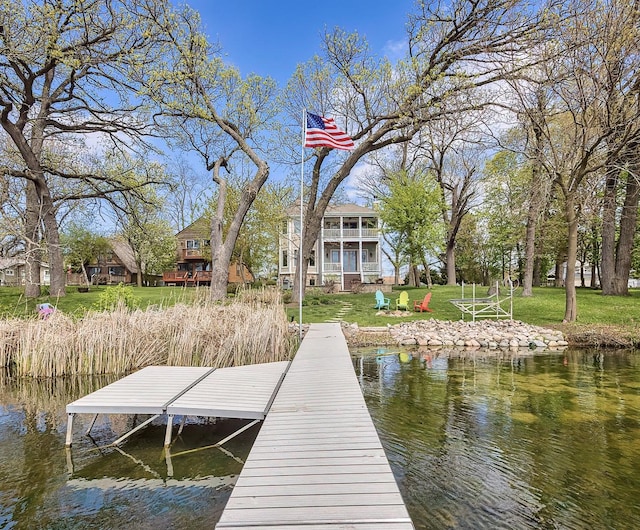 75 N Lake Ave, Third Lake, IL 60030 - dock featuring a water view and a yard