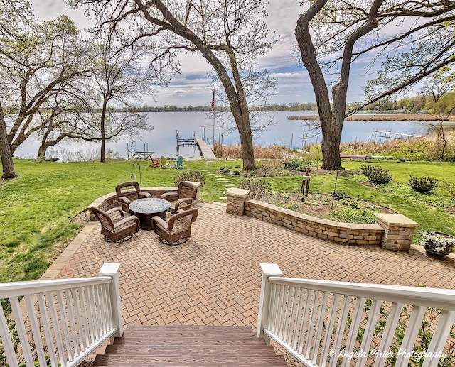 75 N Lake Ave, Third Lake, IL 60030 - view of patio / terrace with a water view