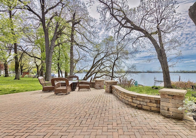75 N Lake Ave, Third Lake, IL 60030 - view of patio / terrace with a water view