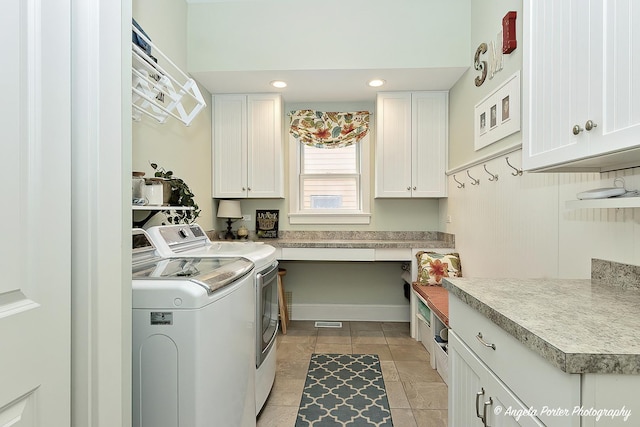 75 N Lake Ave, Third Lake, IL 60030 - laundry room with washing machine and clothes dryer, cabinet space, and recessed lighting