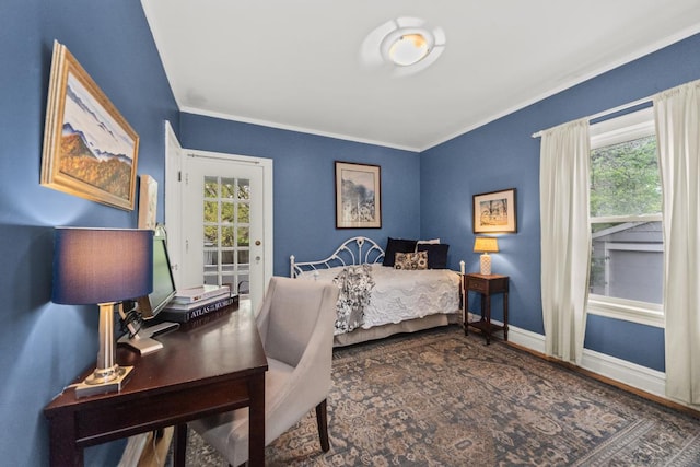 2749 Reese Ave, Evanston, IL 60201 - bedroom featuring multiple windows, baseboards, crown molding, and wood finished floors