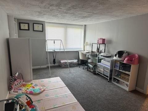 1415 Woodridge Dr, Danville, IL 61832 - playroom featuring carpet, a textured ceiling, and baseboards