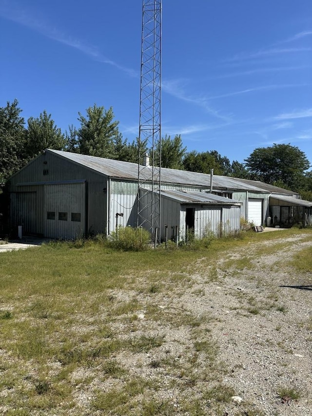 view of pole building