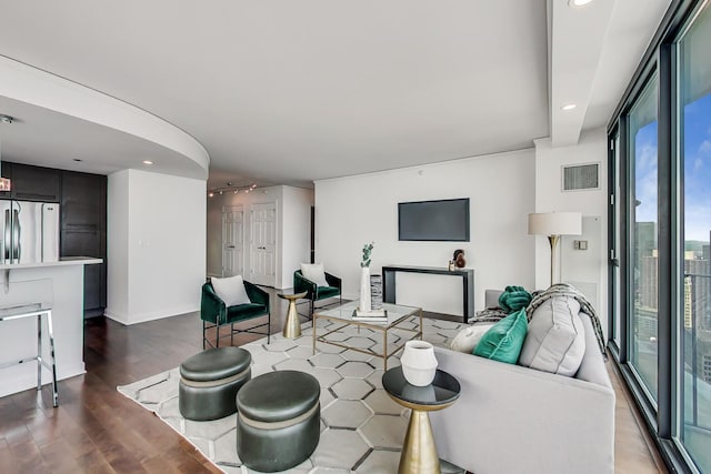 225 N Columbus Dr Unit 6305, Chicago, IL 60601 - living area with wood finished floors and recessed lighting