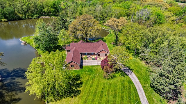 3262 Greenwood Dr, Dewey, IL 61840 - aerial view of property and surrounding area featuring a large body of water and a forest