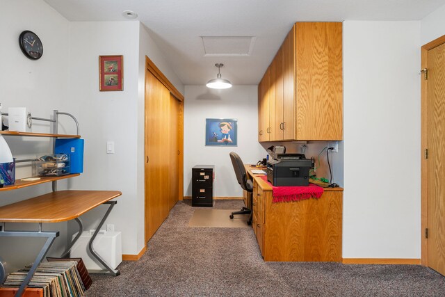 3262 Greenwood Dr, Dewey, IL 61840 - carpeted office featuring attic access and baseboards