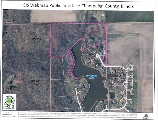 3262 Greenwood Dr, Dewey, IL 61840 - aerial map of property and surrounding area featuring property parcel outlined