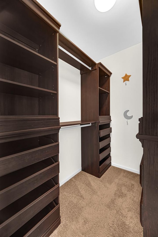 spacious closet with carpet floors