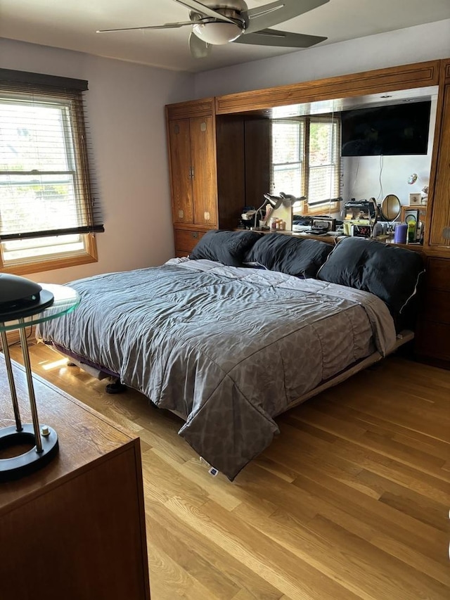3991 Whispering Trails Dr, Hoffman Estates, IL 60192 - bedroom featuring light wood finished floors and a ceiling fan