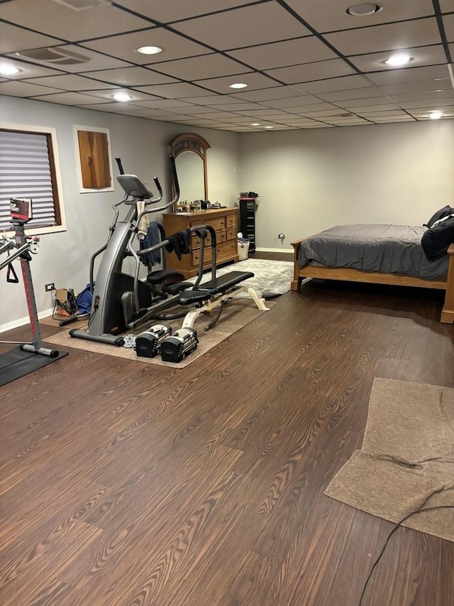 3991 Whispering Trails Dr, Hoffman Estates, IL 60192 - bedroom featuring wood finished floors and a drop ceiling
