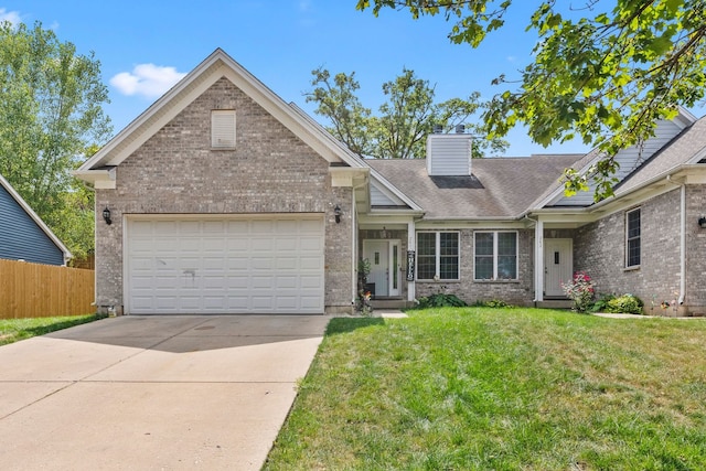 260-262 Chaparral Cir, Elgin, IL 60120 - traditional-style house featuring brick siding, driveway, a chimney, and a garage