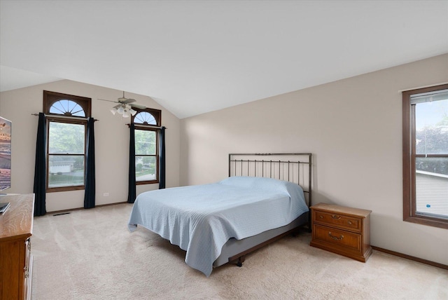 1545 London Ct, Naperville, IL 60563 - bedroom with light colored carpet, vaulted ceiling, multiple windows, and baseboards