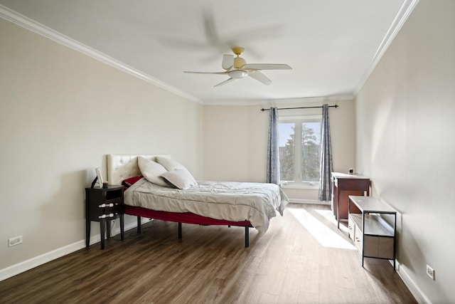 1500 Sandstone Dr Unit 314, Wheeling, IL 60090 - bedroom featuring wood finished floors, crown molding, baseboards, and ceiling fan