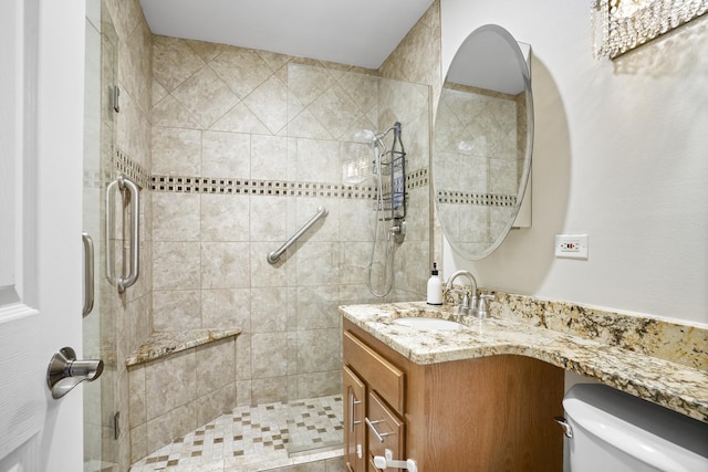 1500 Sandstone Dr Unit 314, Wheeling, IL 60090 - full bathroom with a shower stall, vanity, and toilet