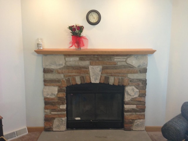 2210 E Michigan Ave, Urbana, IL 61802 - detailed view of a stone fireplace and baseboards