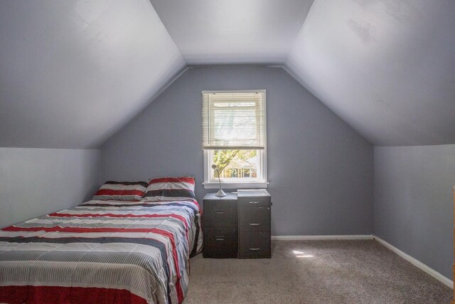 12435 S Perry Ave, Chicago, IL 60628 - bedroom featuring lofted ceiling, carpet flooring, and baseboards