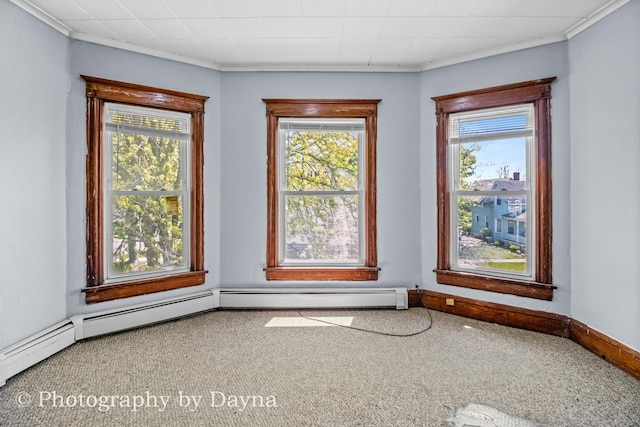 491 S Dearborn Ave, Kankakee, IL 60901 - unfurnished room with carpet floors, plenty of natural light, ornamental molding, and baseboards