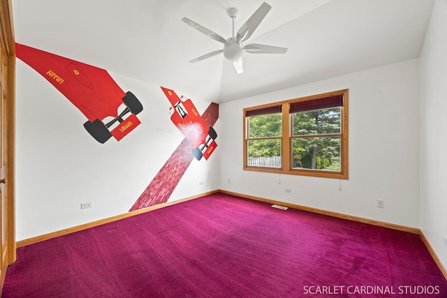 1045 S Grace St, Lombard, IL 60148 - carpeted empty room with ceiling fan and baseboards