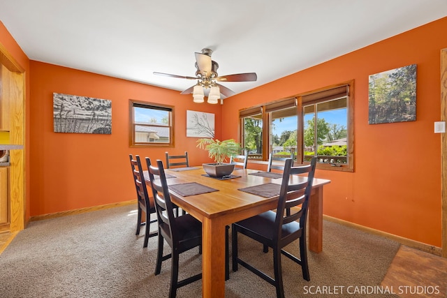 1045 S Grace St, Lombard, IL 60148 - carpeted dining area with a ceiling fan and baseboards