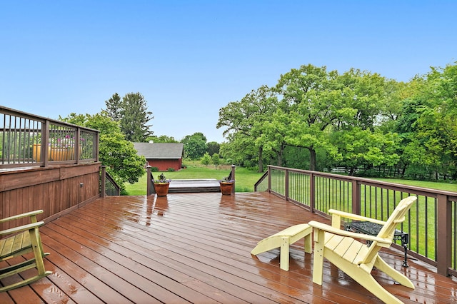660 Plum Tree Dr, Barrington Hills, IL 60010 - deck featuring a yard and view of scattered trees