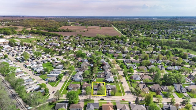 aerial perspective of suburban area featuring property parcel outlined