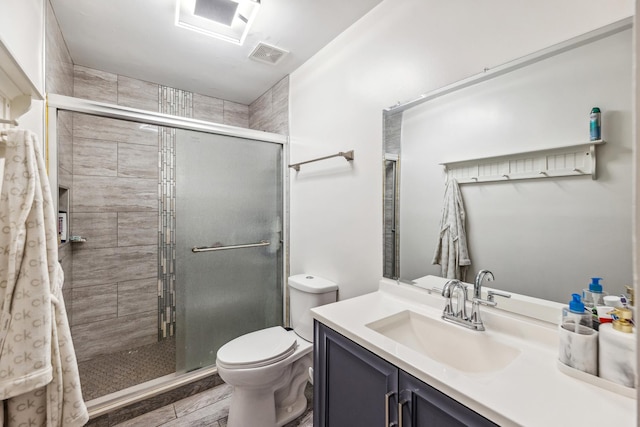 31 Bruce Ct N, Lockport, IL 60441 - full bath with a shower stall, toilet, vanity, and wood finished floors