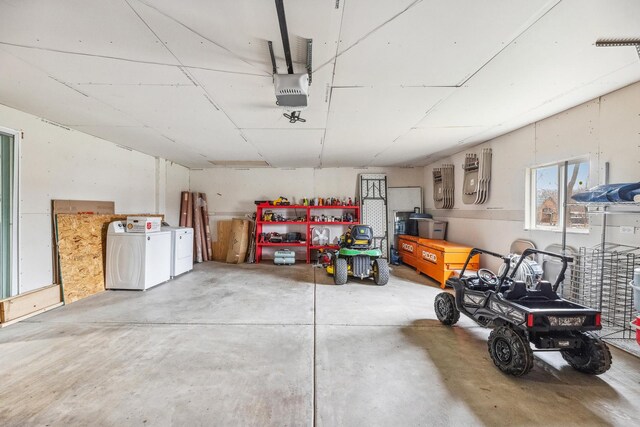 31 Bruce Ct N, Lockport, IL 60441 - garage featuring washing machine and dryer and a garage door opener