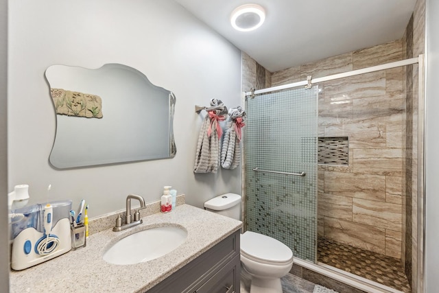 31 Bruce Ct N, Lockport, IL 60441 - bathroom featuring a shower stall, toilet, and vanity