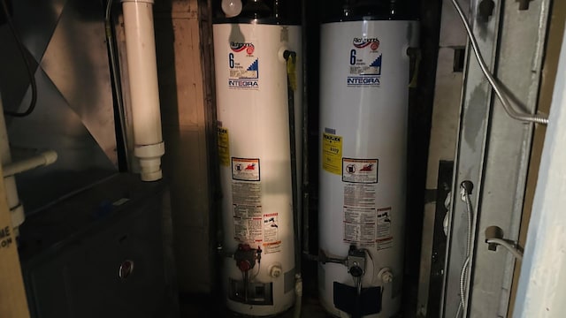 utility room featuring gas water heater