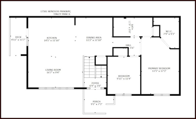 17581 Windsor Pkwy Unit 1, Tinley Park, IL 60477 - property floor plan