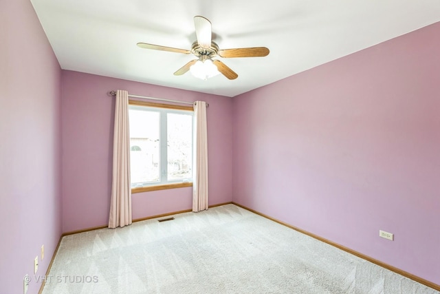17581 Windsor Pkwy Unit 1, Tinley Park, IL 60477 - carpeted empty room featuring ceiling fan and baseboards
