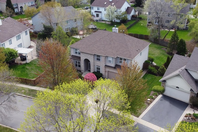 aerial view of residential area