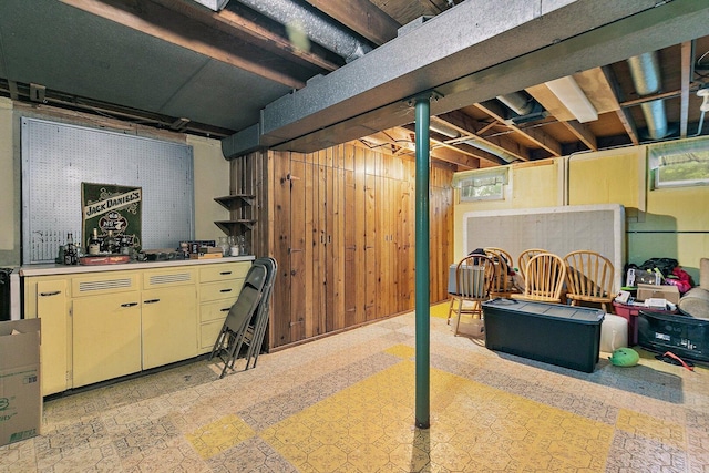 616 Kirk Ave, Elgin, IL 60120 - below grade area with wood walls