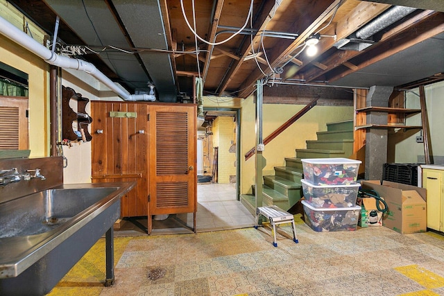 616 Kirk Ave, Elgin, IL 60120 - unfinished below grade area with stairs