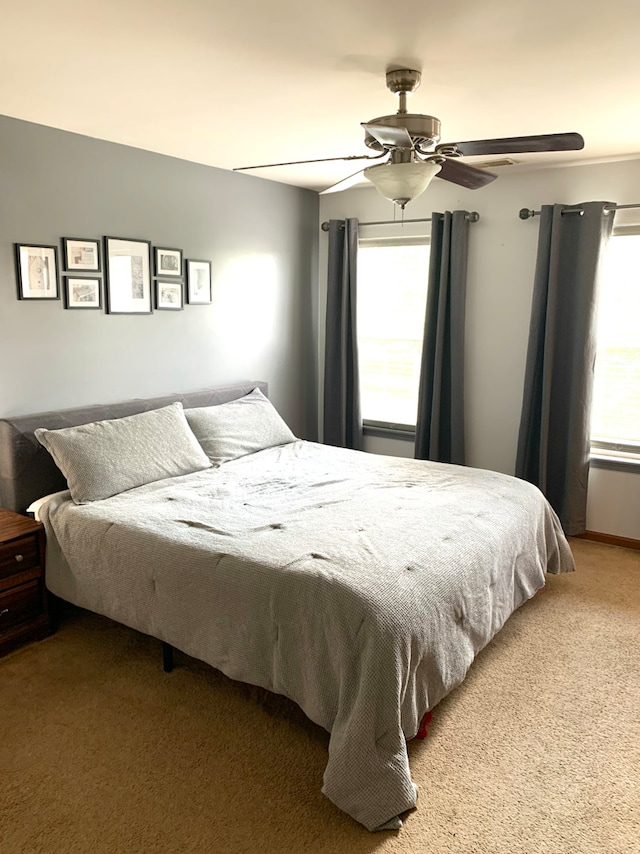 1453 Bluestem Ln, Minooka, IL 60447 - bedroom with carpet and a ceiling fan