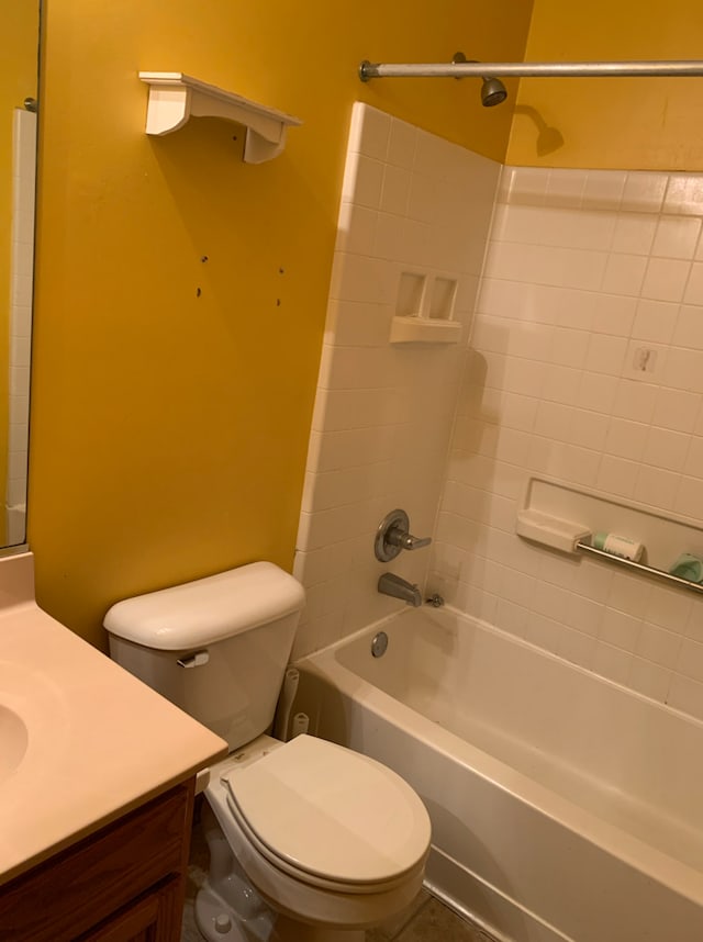 1453 Bluestem Ln, Minooka, IL 60447 - bathroom featuring vanity, toilet, and shower / washtub combination