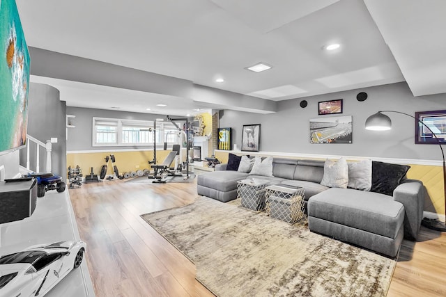 1156 N Fischer Dr, Addison, IL 60101 - living room with wood finished floors and recessed lighting