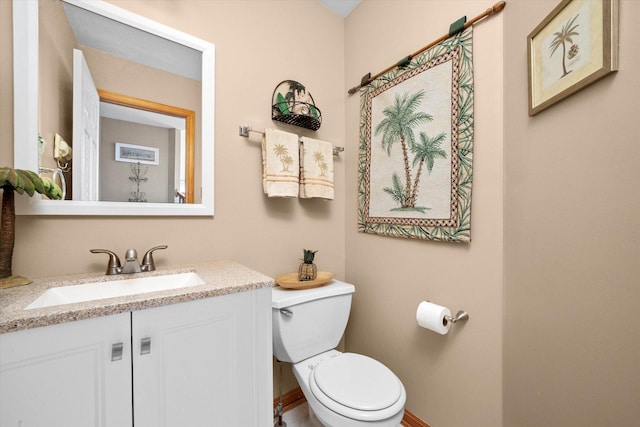 5157 Ribbon Ct, Monee, IL 60449 - bathroom with toilet, vanity, and baseboards