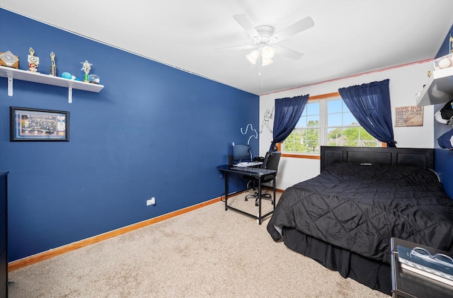 5157 Ribbon Ct, Monee, IL 60449 - bedroom with carpet, baseboards, and ceiling fan