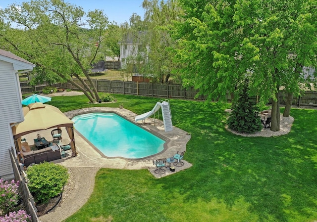 5157 Ribbon Ct, Monee, IL 60449 - view of pool featuring a water slide and a patio area