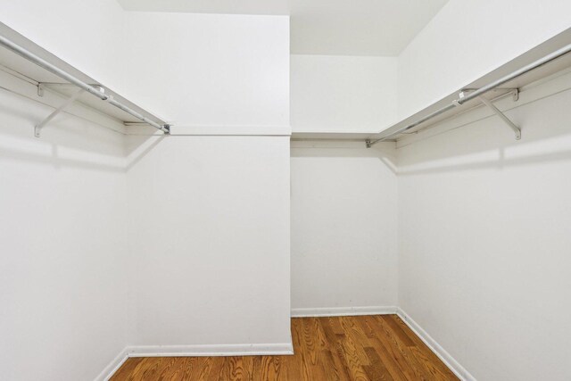 spacious closet with wood finished floors