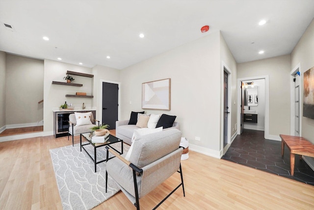 7453 Washington St, Forest Park, IL 60130 - living room with wood finished floors, baseboards, and recessed lighting
