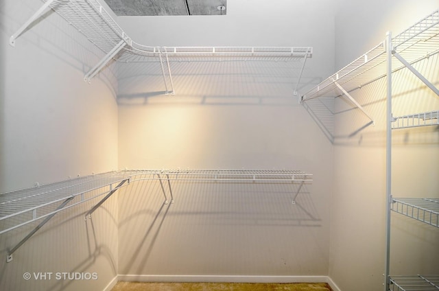 view of walk in closet