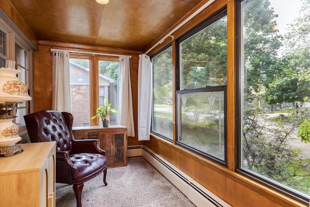 315 W Bennett St, Pontiac, IL 61764 - sunroom / solarium featuring baseboard heating and carpet flooring